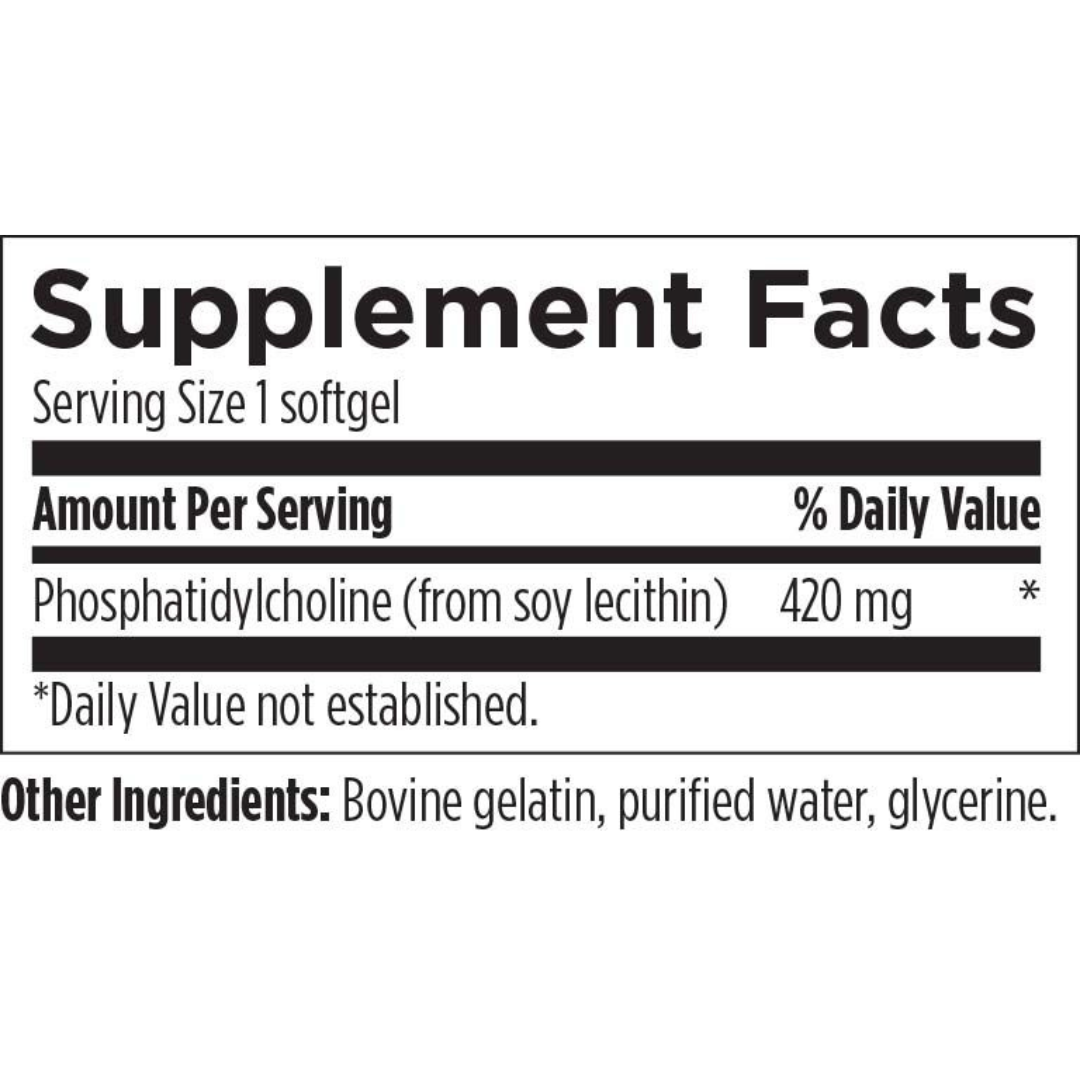 Supplement facts for Vital Choline, featuring key ingredients for enhanced cognitive function and brain support