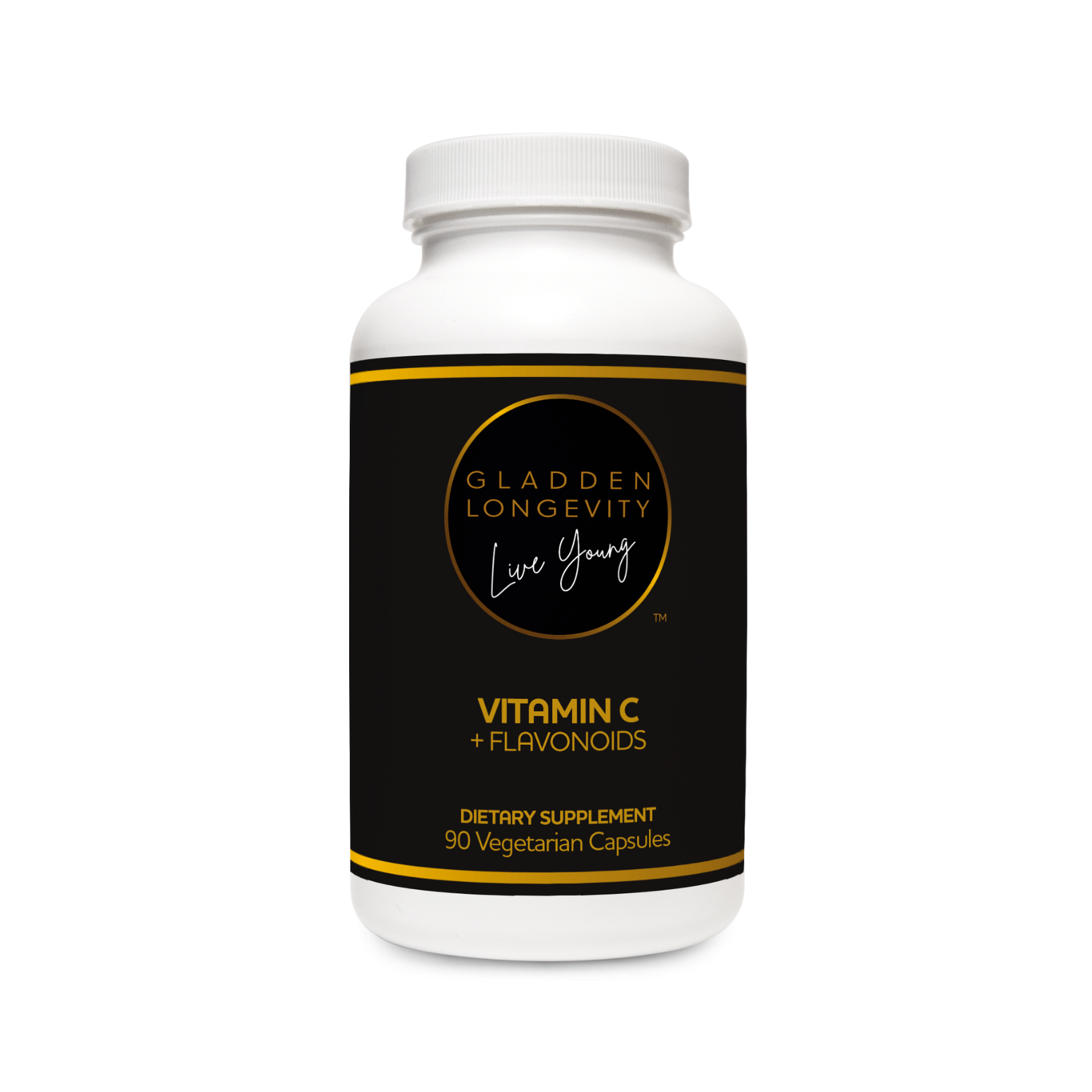 Vitamin C + Flavonoids supplement bottle – powerful antioxidant blend for immune support, skin health, and overall wellness with enhanced absorption.