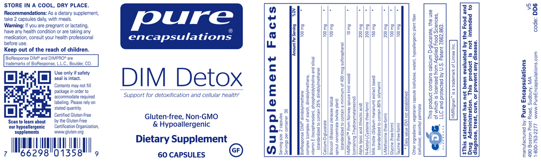 Dim Detox supplement with powerful ingredients like BioResponse DIM® and broccoli sprout concentrate, designed to promote optimal estrogen balance and support effective detoxification. Each serving enhances hormone metabolism, protects cellular health, and provides antioxidant support, making it the perfect choice for those committed to maintaining hormonal harmony and overall wellness.