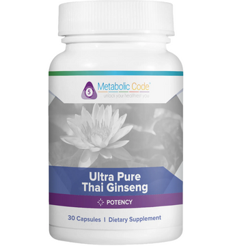 Ultra Pure Thai Ginseng 30 capsules, an antioxidant supplement supporting metabolism, energy production, and healthy aging.