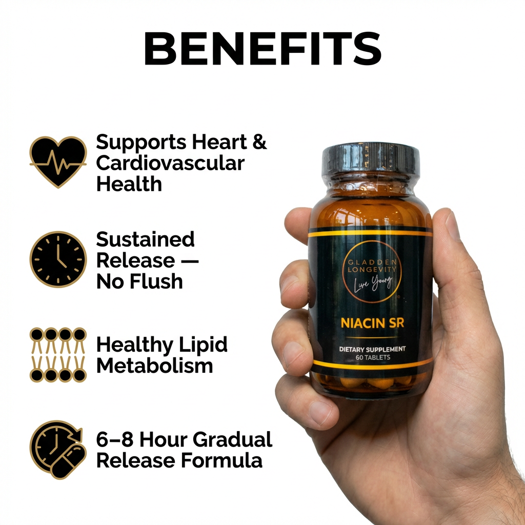 Niacin SR 500mg - 60 tablets