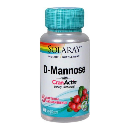 Solaray D-Mannose Cran Actin 60 ct Formulated to empower individuals to feel more confident in their health.