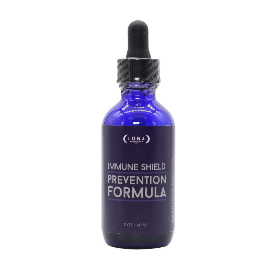 Immune Shield Prevention Formula in a 2 oz bottle, designed to boost immune health and support overall wellness. This powerful supplement is made with natural ingredients for daily immune support.