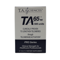 TA65 500 units, 60 capsules, a plant-based supplement promoting cellular health by maintaining telomere length, associated with improved overall health and reduced effects of aging.