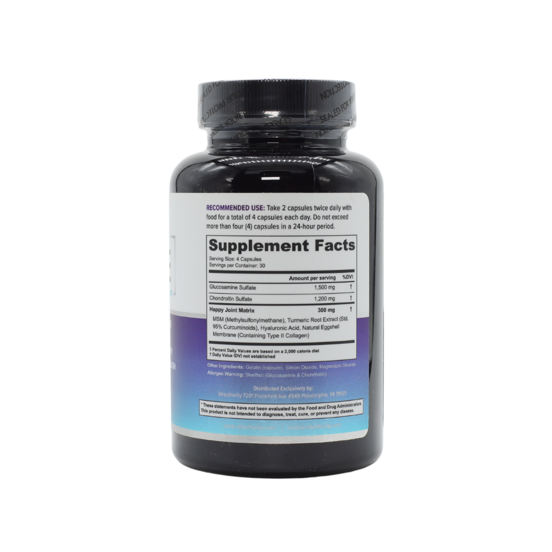 Move Premium Joint Support capsules with Glucosamine, Chondroitin, MSM, Type II Collagen, and Turmeric for joint mobility, flexibility, and inflammation support.