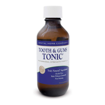 Tooth & Gums Tonic, natural oral rinse with essential oils for healthier teeth and gums, reduces bacteria, inflammation, and bad breath.